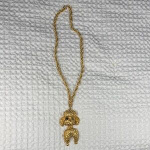 Elegant Gold Poodle Pendant Necklace